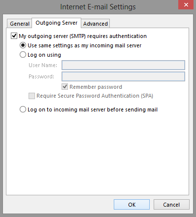 Outgoing Server Complete