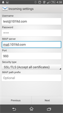 incoming settings complete